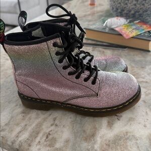 Dr. Martens Girls 1460 Kidray Rainbow Pascal Glitter Combat Boots US 5 EU 36